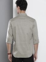 The Indian Garage Co Men Cotton Smart Slim Fit Striped Casual Shirt