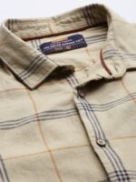 The Indian Garage Co Men Mustard Yellow Checked Casual Shirt