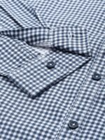 The Indian Garage Co Men Navy Blue Micro Checked Casual Shirt