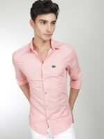 The Indian Garage Co Men Peach-Coloured Comfort Cotton Casual Shirt