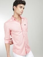 The Indian Garage Co Men Peach-Coloured Comfort Cotton Casual Shirt