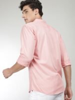 The Indian Garage Co Men Peach-Coloured Comfort Cotton Casual Shirt