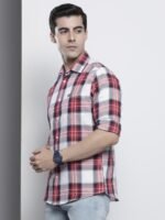 The Indian Garage Co Men Red Comfort Tartan Checks Checked Casual Shirt