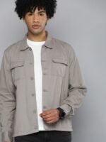 The Indian Garage Co Men Utililty Regular Fit Solid Shirt with Double flap Pocket