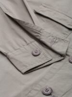 The Indian Garage Co Men Utililty Regular Fit Solid Shirt with Double flap Pocket