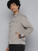 The Indian Garage Co Men Utililty Regular Fit Solid Shirt with Double flap Pocket