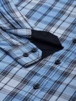 The Roadster Lifestyle Co Men Blue And Grey Tartan Checked Pure Cotton Casual Shirt