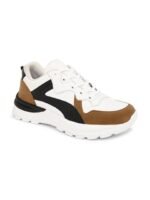 The Roadster Lifestyle Co. Men White & Brown Colourblocked Comfort Insole Sneakers