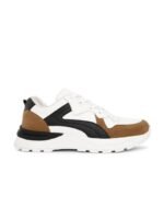 The Roadster Lifestyle Co. Men White & Brown Colourblocked Comfort Insole Sneakers