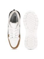 The Roadster Lifestyle Co. Men White & Brown Colourblocked Comfort Insole Sneakers