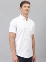 Thomas Scott Men White Slim Fit Casual Sustainable Shirt