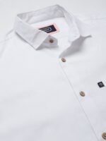 Thomas Scott Men White Slim Fit Casual Sustainable Shirt