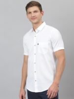 Thomas Scott Men White Slim Fit Casual Sustainable Shirt