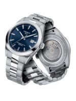 TISSOT Men Blue & Silver-Toned Powermatic 80 Silicium Analogue Watch T1274071104100