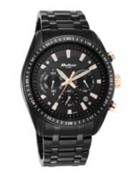 Titan Men Black Patterned Dial & Black Stainless Steel Bracelet Style Straps Analogue Watch 90077KM04