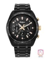 Titan Men Black Patterned Dial & Black Stainless Steel Bracelet Style Straps Analogue Watch 90077KM04