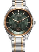 Titan Men Dial & Stainless Steel Bracelet Style Straps Analogue Watch 1829KM06