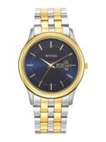 Titan Men gents karishma 2021-22 Brass Patterned Dial Straps Analogue Watch 1824BM03