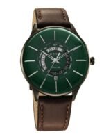 Titan Men Green Printed Dial & Brown Leather Straps Analogue Watch