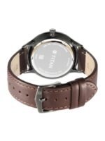 Titan Men Green Printed Dial & Brown Leather Straps Analogue Watch