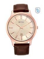 Titan Men Rose Gold & Brown Analogue Watch 1825WL02