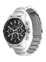 Tommy Hilfiger Men Black Dial & Silver Toned Stainless Steel Analogue Watch-TH1791936W