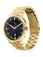 Tommy Hilfiger Men Black & Gold Toned Analogue Watch TH1710454W