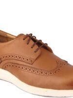 TOP BRASS Men Tan Brown Solid Leather Formal Derbys