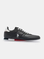 U S Polo Assn Men Black Colourblocked PU Sneakers