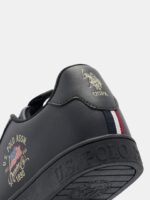 U S Polo Assn Men Black Printed PU Sneakers