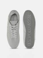 U S Polo Assn Men Grey Lace-Up Round Toe PU Sneakers