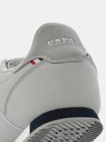 U S Polo Assn Men Grey Lace-Up Round Toe PU Sneakers