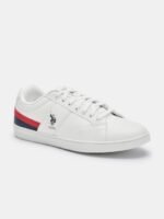 U S Polo Assn Men Off White PU Sneakers