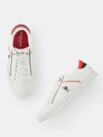 U S Polo Assn Men Off White Woven Design PU Sneakers