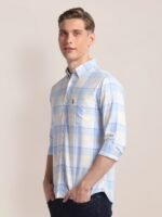 U.S. Polo Assn. button-down collar Long Sleeves Checked Casual Cotton Shirt