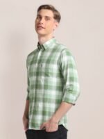 U.S. Polo Assn. Checked Button Down Collar Oxford Cotton Shirt