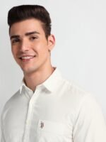 U.S. Polo Assn. Denim Co. Slim Fit Spread Collar Twill Casual Shirt