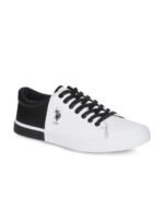 U.S. Polo Assn. Men White & Black Colourblocked Sneakers