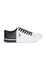 U.S. Polo Assn. Men White & Black Colourblocked Sneakers