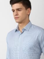 Van Heusen Men Blue Slim Fit Pinstripes Formal Shirt