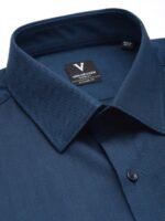 Van Heusen Pure Cotton Custom Fit Self Striped Opaque Formal Shirt