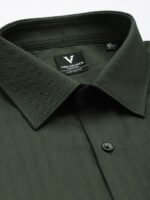 Van Heusen Pure Cotton Self Design Custom Fit Textured Formal Shirt