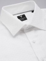 Van Heusen Pure Cotton Self Design Slim Fit Textured Formal Shirt