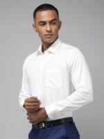 Van Heusen Pure Cotton Self Design Slim Fit Textured Formal Shirt