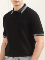 Versace Jeans Couture Men Solid Polo Collar T-shirt