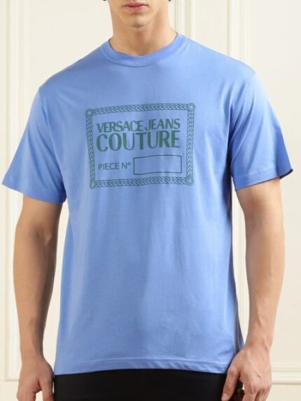 Versace Jeans Couture Typography Printed Pure Cotton T-shirt