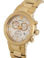 Versace Men Brass Embellished Dial & Stainless Steel Bracelet Style Straps Analogue Watch VEPY00820