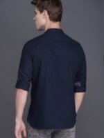 WROGN Men Navy Blue Slim Fit Casual Shirt