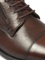Zoom Shoes Men Textured Leather Formal Derbys